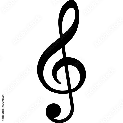 Treble clef outline vector