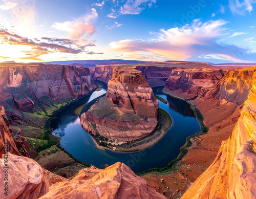 Grand Canyon bend at sunset