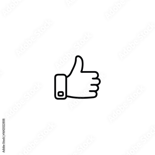 Creative thumbs up icon vector line art illustration.