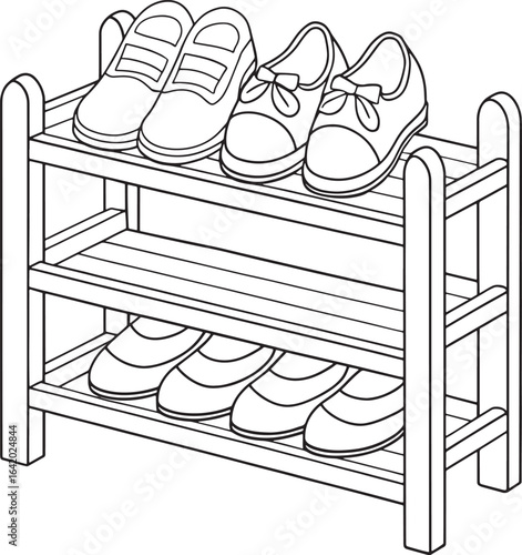 Organized shoe storage, minimalist shoe rack design for home decor projects and family organization concepts
