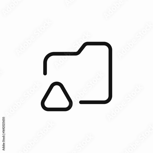 folder alert triangle icon sign vector