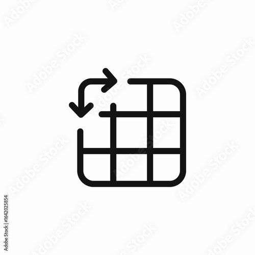 grid rotate arrows icon sign vector