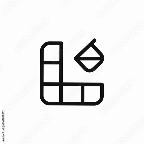 tetris block corner icon sign vector