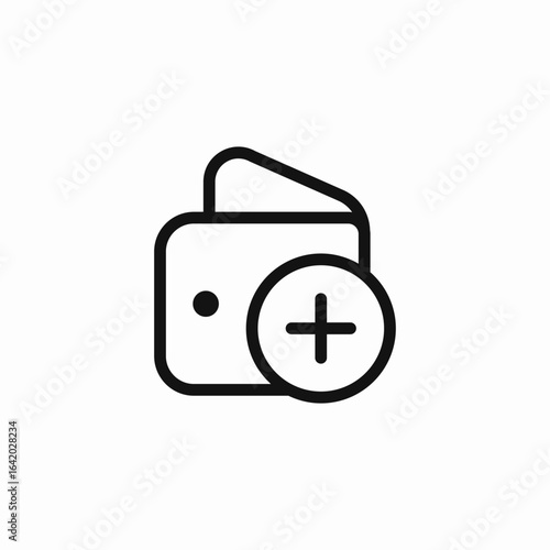 wallet add money icon sign vector
