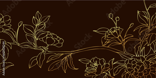 Various types and sizes of peach blossoms in pink, white, and red colors against a black background.