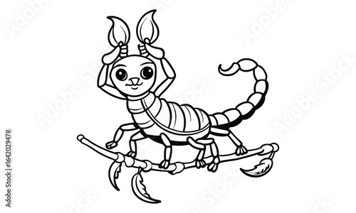 Scorpion t shirt design silhouette and vector line art, high-quality illustration ideal for adult coloring books, art therapy, relaxation and stress relief printable designs