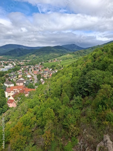 landscape with mountains at kaysersberg, france