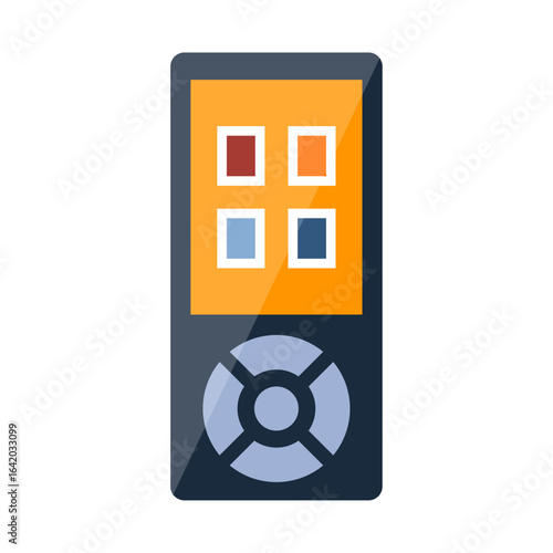 Digital Device Icon: A simplified graphic illustration of a sleek digital device. The focus is on its clean design, color scheme, and its potential applications in communication or entertainment.