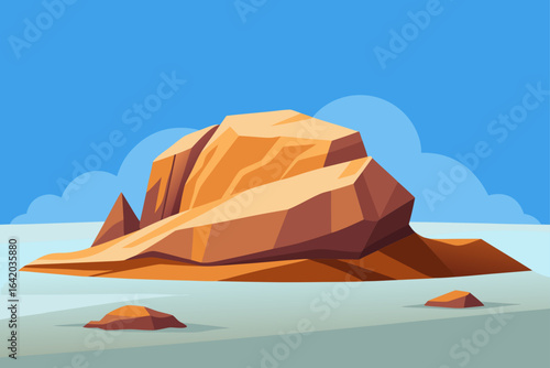 Flat Realistic Vector Style Cactus With Soft Light