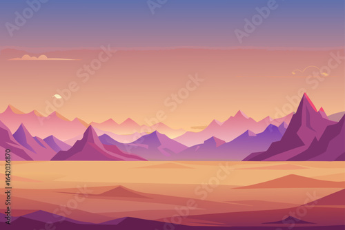 Gradient Style Tundra Background With Abstract Terrain