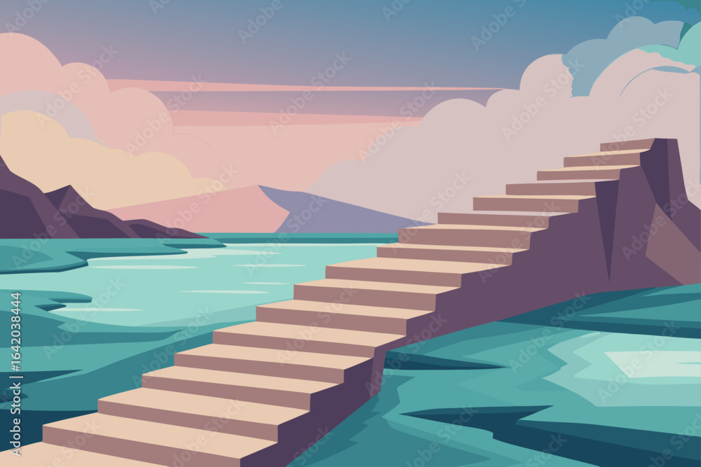 Obraz premium Realistic Simple Vector Style Pastel Tone Stone Statue