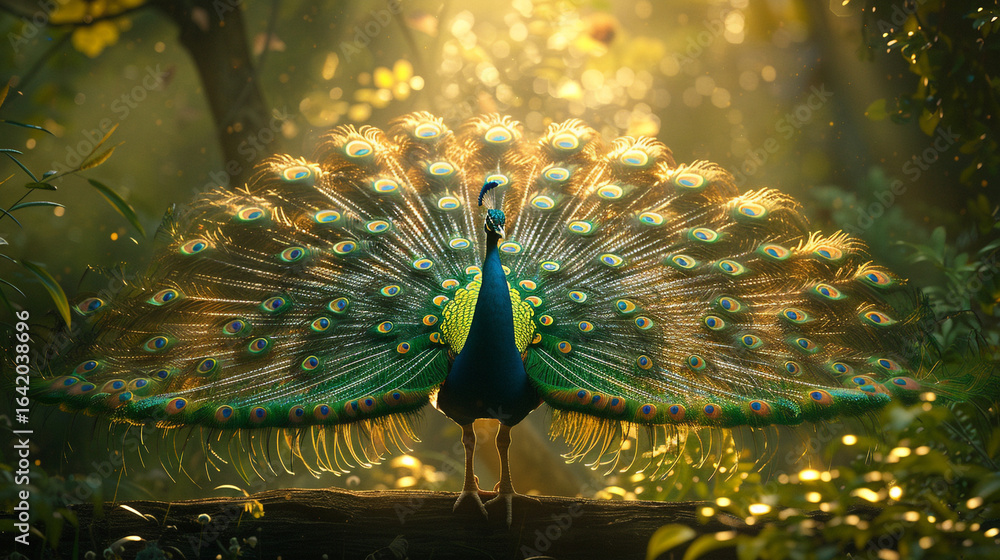 Obraz premium Peacock with feathers