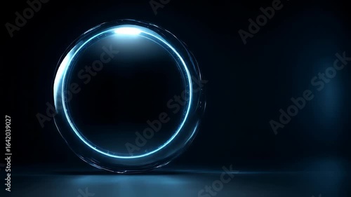 Wallpaper Mural Futuristic Power On Button with Glowing Red and Blue Neon Lights Activation Sequence Torontodigital.ca