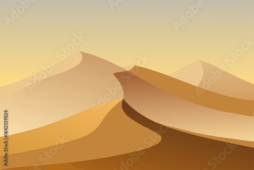 Subtle Texture Vector Style Sand Dune With Foggy Atmosphere