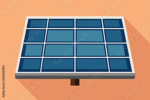 Subtle Texture Vector Style Solar Panel With Simple Background
