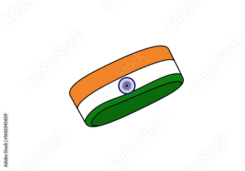Indian Flag-Colored Headband Patriotism Symbol.