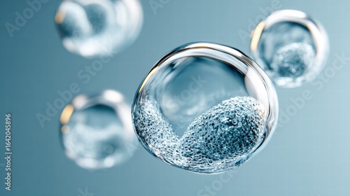 Transparent cell structures float, offering a captivating glimpse into the world of biology and scientific exploration.