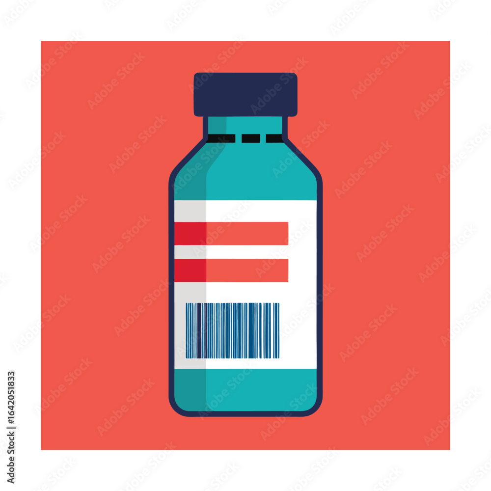 Obraz premium Covid Vaccine Dose Bottle with Barcode