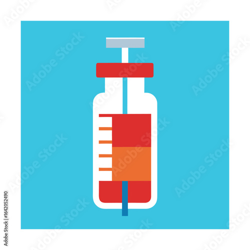Flat Vector of Covid 19 Vaccine Vial