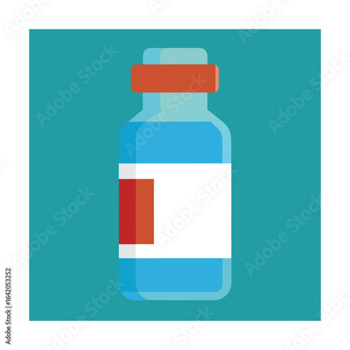 Medical Covid Vaccine Bottle Close Up View