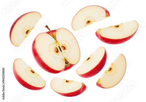 Wallpaper Mural Slices of red apple floating in the air showing fresh and healthy fruit Torontodigital.ca