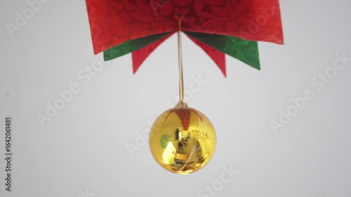 Golden Egg Decoration with Red Green Banners