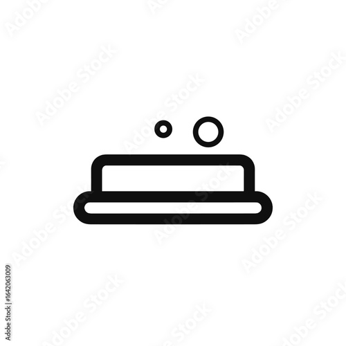 Cleanliness Icon: A Simple Soap Bar with Bubbles Illustration