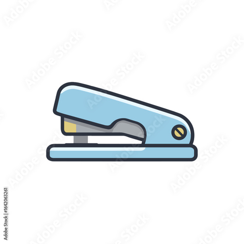 Stylish light blue stapler for office and school supply concepts