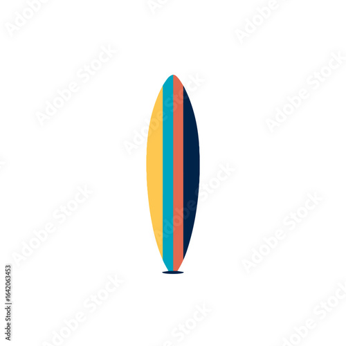 Colorful Surfboard Design on White Background for Summer Fun