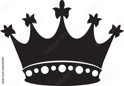 Majestic Crown Silhouette: A regal silhouette of a crown, elegantly designed with intricate details, symbolizing royalty, power, and prestige.