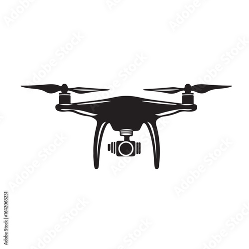 drone icon, drone silhouette vector illustration-simple silhouette illustration of drone, perfect for drone logos and icons