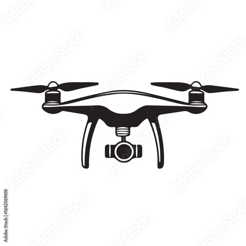 drone icon, drone silhouette vector illustration-simple silhouette illustration of drone, perfect for drone logos and icons
