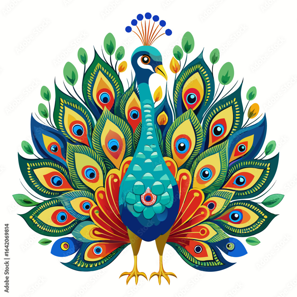 Fototapeta premium peacock feather vector illustration