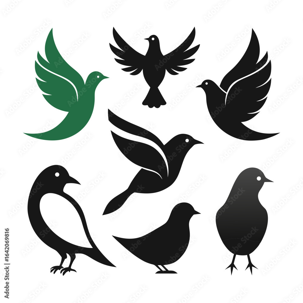 Fototapeta premium set of vector birds