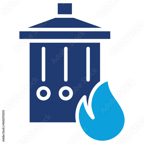 Incineration Flat Blue Icon