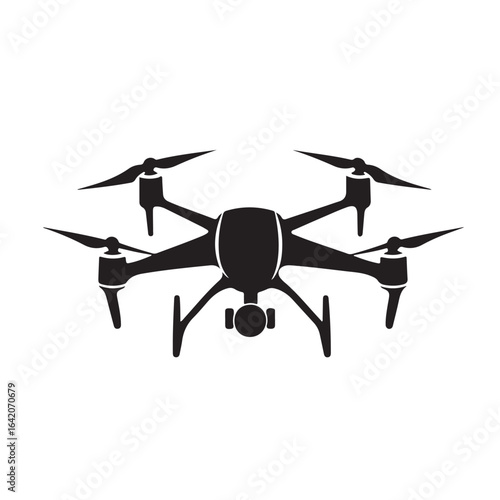 drone icon, drone silhouette vector illustration-simple silhouette illustration of drone, perfect for drone logos and icons