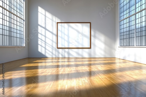 Wallpaper Mural Empty room with large windows and wooden floor. Torontodigital.ca