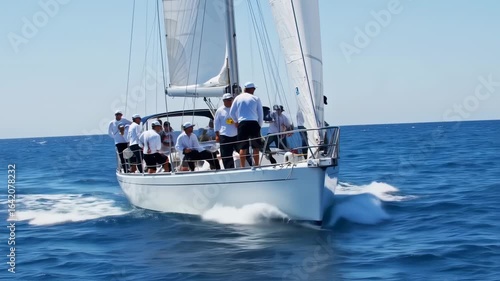 Group sailing on a sunny day