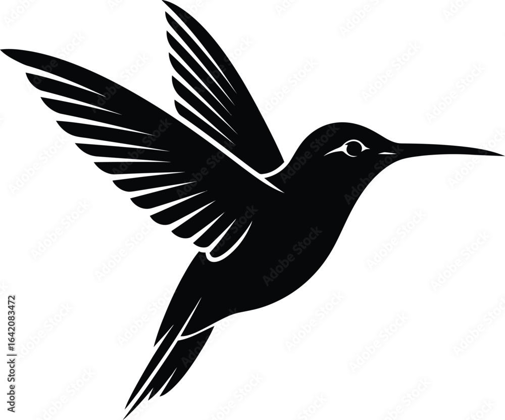 Fototapeta premium Hummingbird in flight silhouette