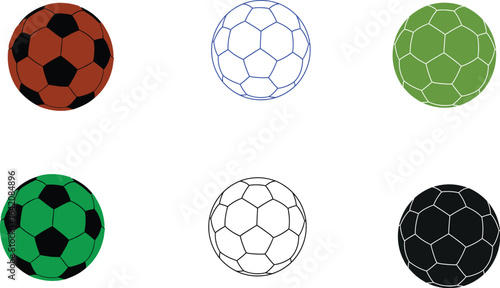 Soccer balls vector illustration football sport design art