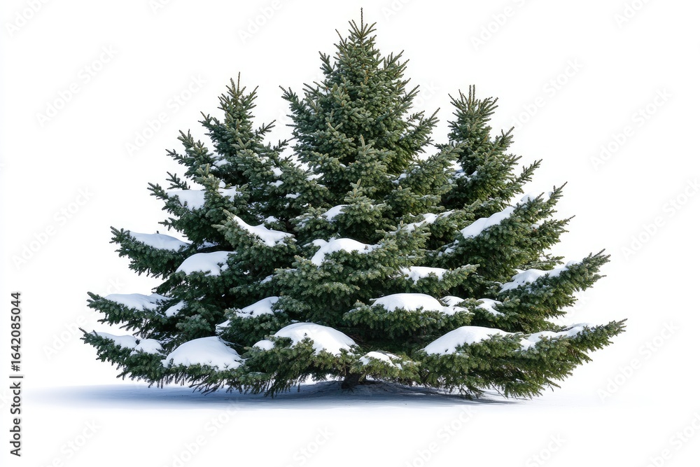 Obraz premium Spruce tree covered in snow