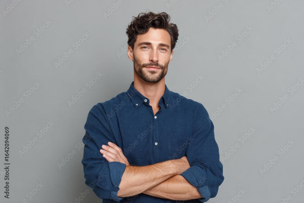 Obraz premium Confident Caucasian Male Portrait