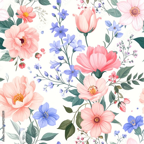 Wallpaper Mural Delicate floral pattern (8) Torontodigital.ca