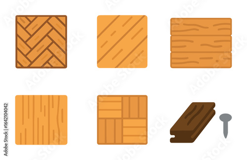 Colorful Floor Patterns. Flat vector mini-illustrations wooden floorboards and patterns in colors children's