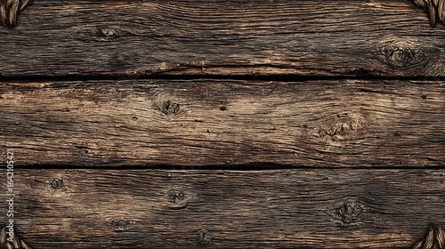 Rustic Nordic wood planks with knotwork, seamless pattern