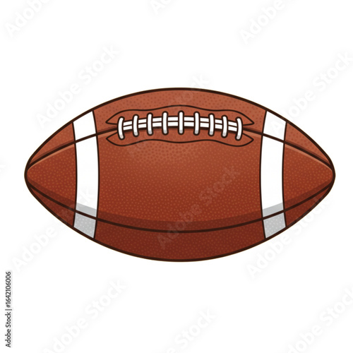 Detailed Image of an American Football with Crisp White Stripes