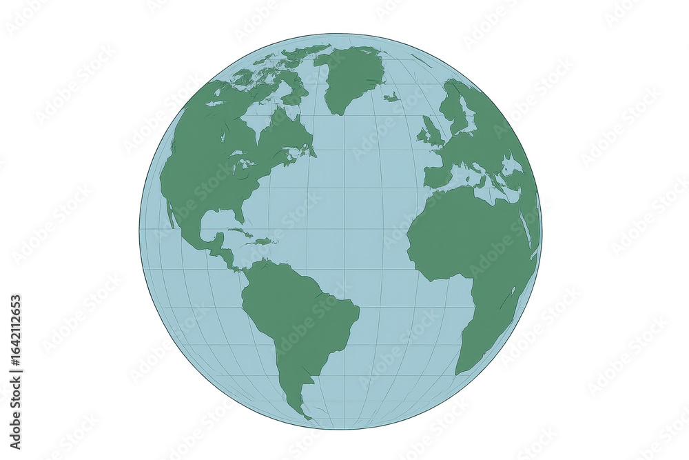 Fototapeta premium Rotating globe showing americas, europe and africa on transparent background