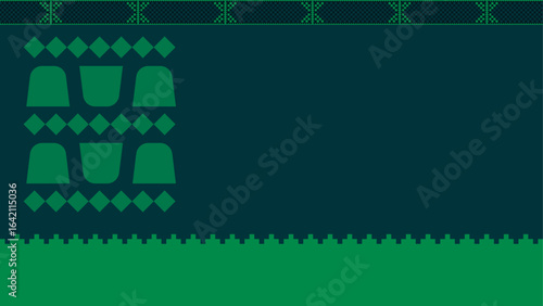 Background design for Saudi National Day 2025 with green tones, Saudi flag, Arabic calligraphy, and cultural motifs. Perfect for posters and digital celebrations.