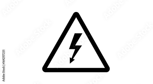 High voltage sign with lightning and High voltage icon. Alert, hazard and danger, caution electrical icon
