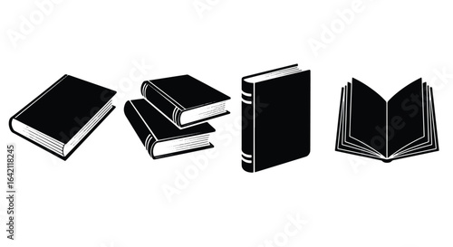 Book Icon Collection � Four Different Book Illustrations on White